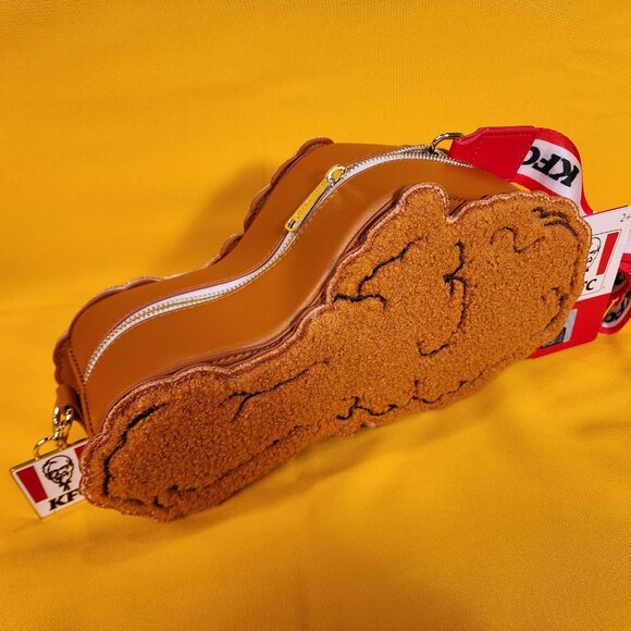 Loungefly KFC Fried Chicken Drumstick Sherpa Crossbody Bag Fast Food NEW - Picture 4 of 12